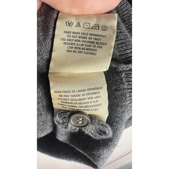 Anthropologie Moth Pom Pom Confetti Grey Cardigan Cotton Cashmere Blend Small - Picture 9 of 11